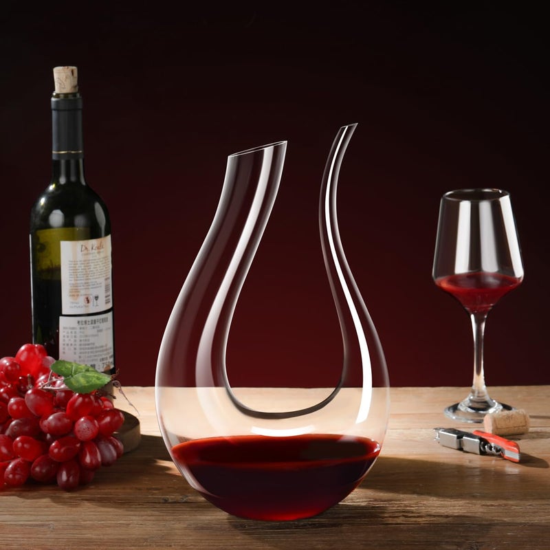 Smaier Wine Decanter,Red Wine Carafe,Wine Aerator,100% Hand Blown Lead-free Crystal Glass,Wine Decanters and Carafes,Wine Gift with Luxury Packaging,Wine Accessories (1500ML) - Image 3